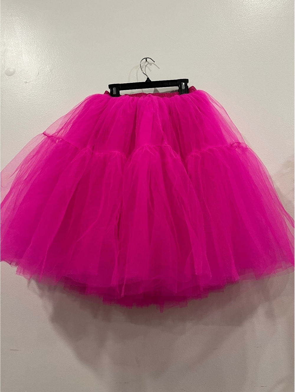 Hot Pink Tulle Midi Skirt